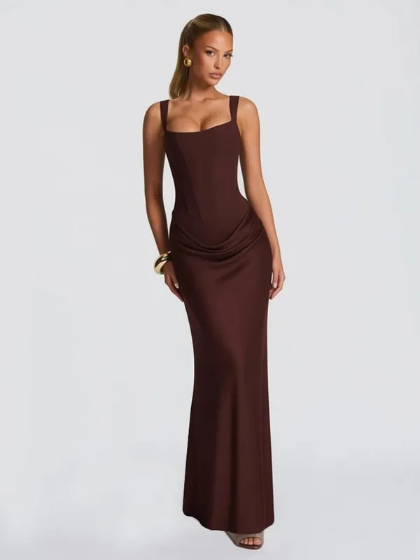 Mingmingxi White Sexy Corset Maxi Dress Party Outfit Women’s Evening Dress Long Black Dinner Ball Gown Elegant Prom Dresses — image 8