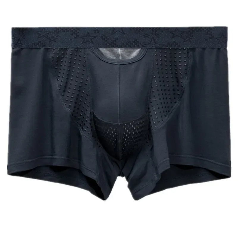 Men's Boxers Shorts Push Up Underwear Modal Pantie Man Breathable Magnetic Ice Silk Bullet Separation Pouch Underpants Cueca