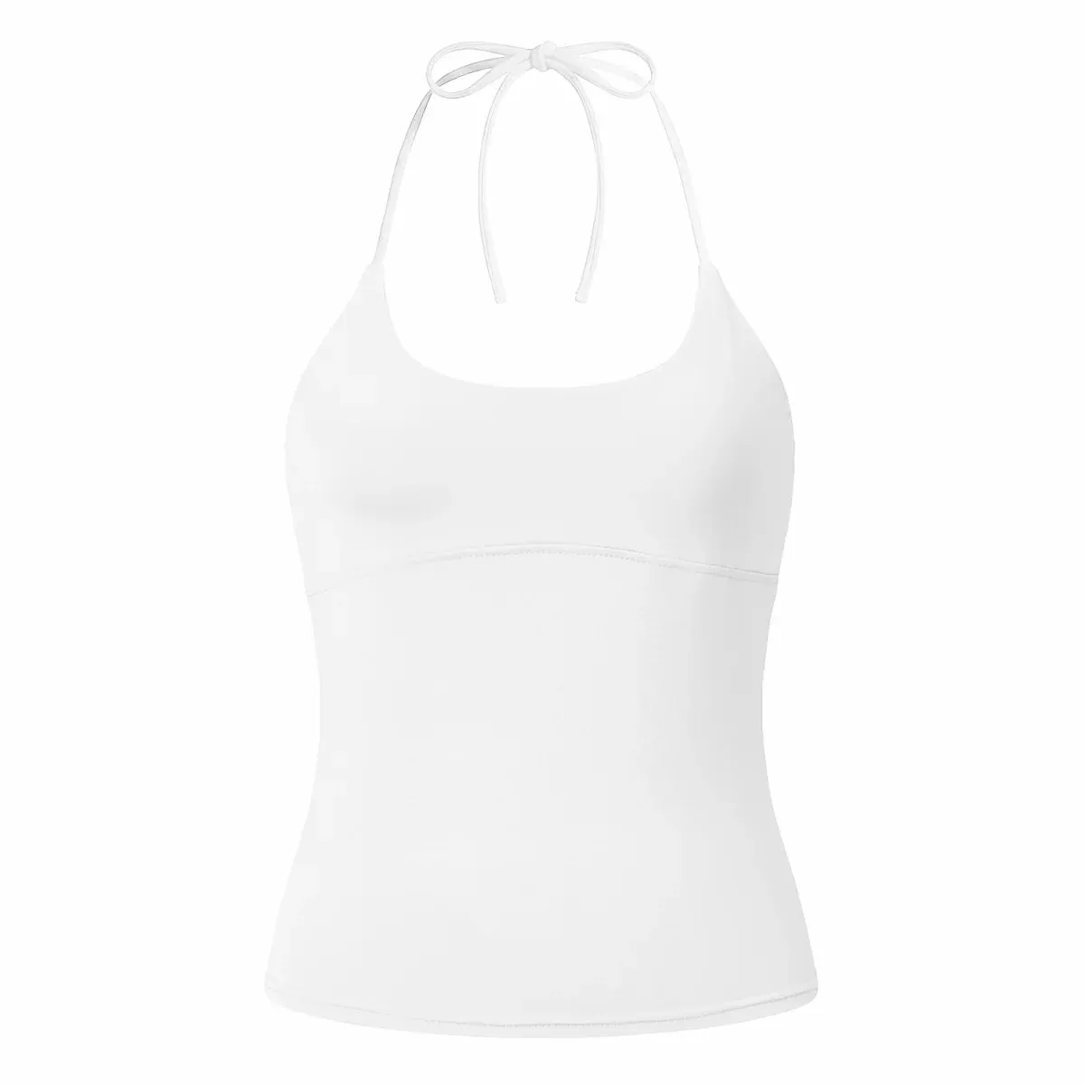 2026 Summer Women Solid Color Basic Vest Tie-up Halter U Neck Sleeveless Slim Fit Tank Tops Trendy Open Back Cami Streetwear — image 13