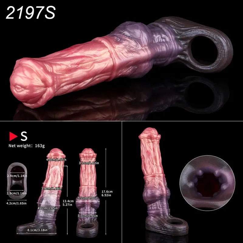 Soft Dog Knot Penis Sheath Fantasy Horse Dildo Sleeve Delay Ejaculation Ring Male Dick Girth Enlarger&Extender Sex Toy — image 10
