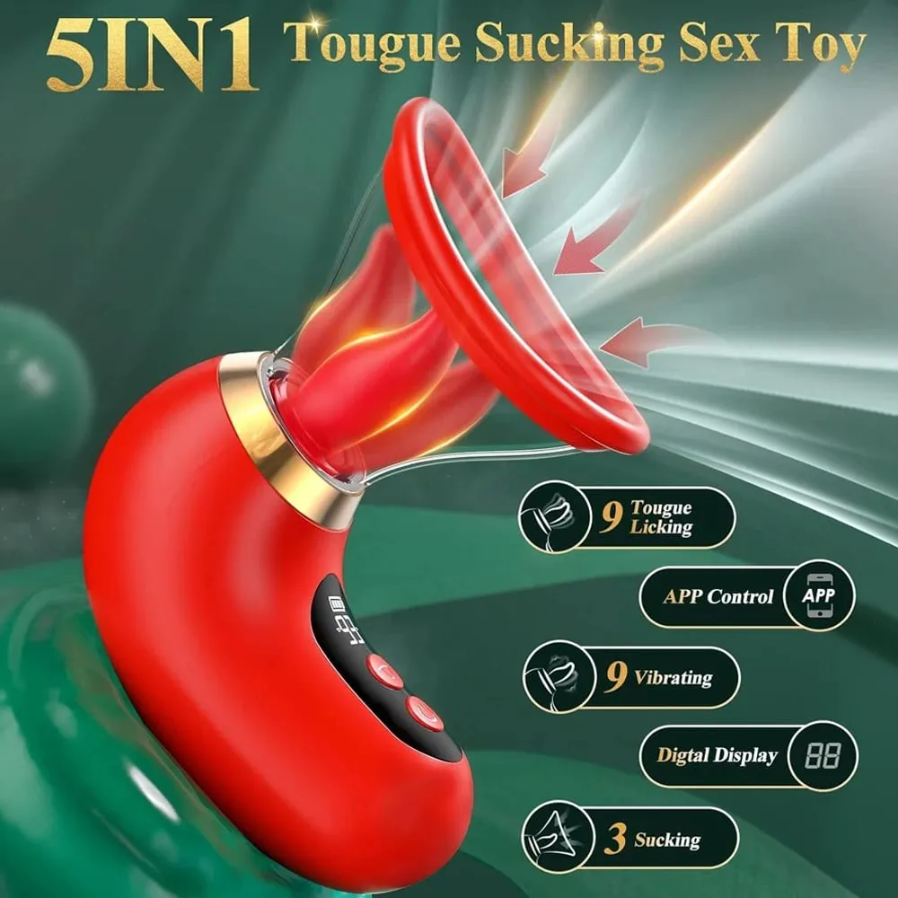 App Control Sucker Tongue Licking Vibrator Nipples Clitoris Stimulator Masturbator Female Orgasm Vagina Sex Toy for Women