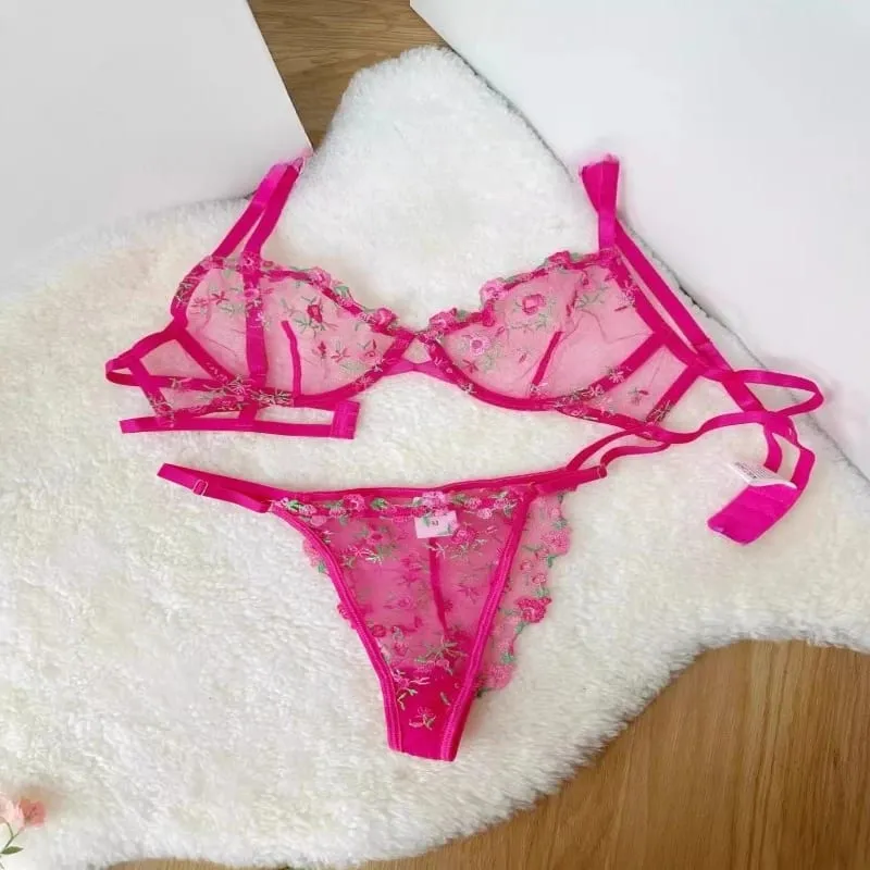 Women Sexy Lace Embroidered Ultra Thin Sheer Unpadded Underwire Push Up Bra Lightweight Soft Exquisite Lingerie Sizes 32-38 — image 3