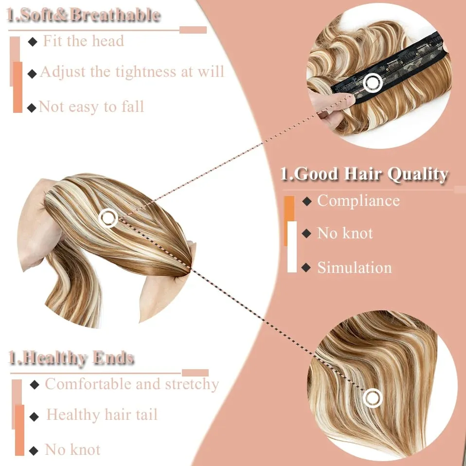 S-noilite Synthetic Hair 22inch Clips In Hair Extensions Long Wavy Clip In Hair Thick Double Weft 4Pcs/set Hairpieces For Women — image 3