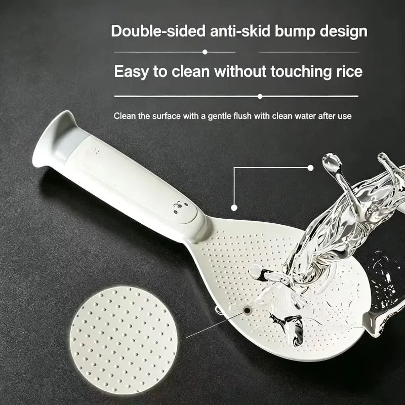1 Piece Suction Cup Standing Rice Spoon Non‑Stick Heat‑Resistant Self‑Stand Rice Paddle for Rice Cooker Serving Cooking — image 4