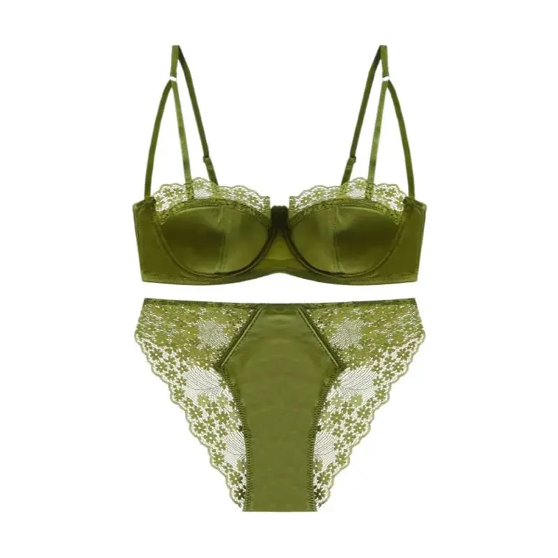 Comfort French Lace Bra Set Half Cup Push‑Up Thin Breathable Sexy Women Lingerie Ladies Underwear Bra Panty Suit S-XL — image 12