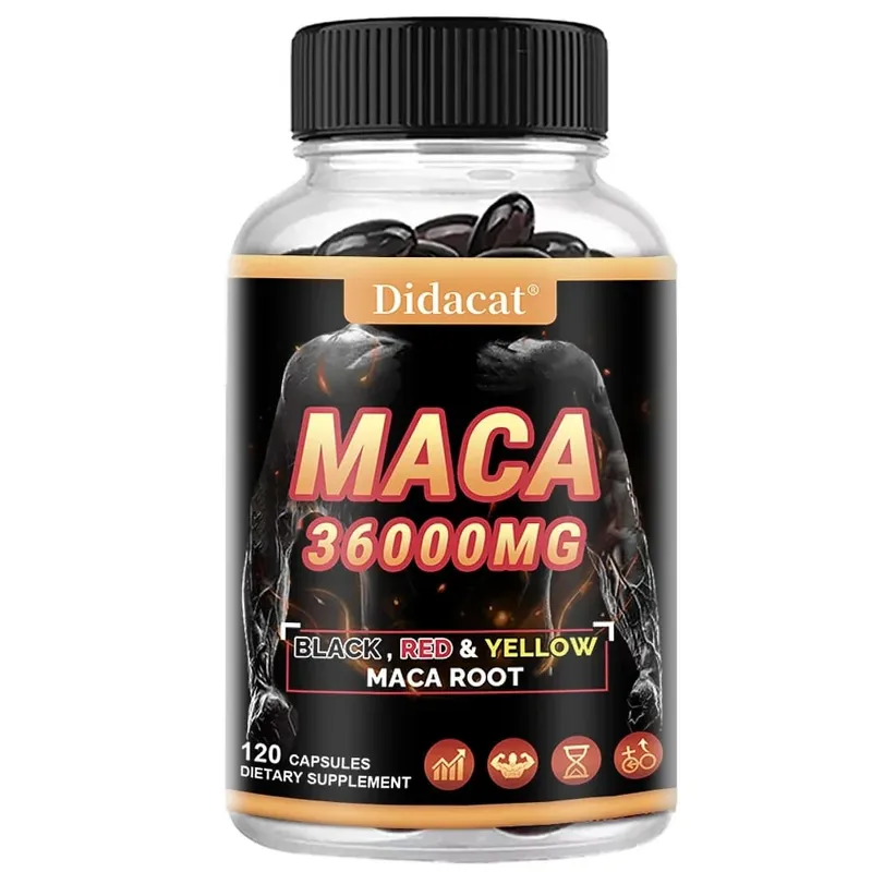 Organic Maca Root Powder Capsules with Black + Red + Yellow Maca Root Extract Supplement for Men and Women - 120 Capsules — image 10