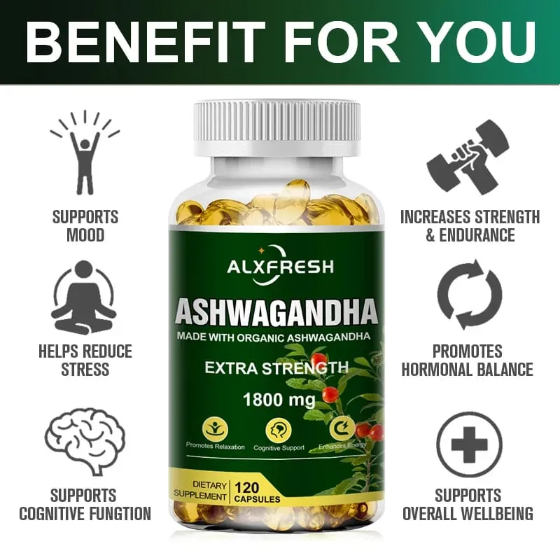 Original Ashwagandha Capsules High Potency Root Extract for Stress & Vitality Balance Hormones — image 7