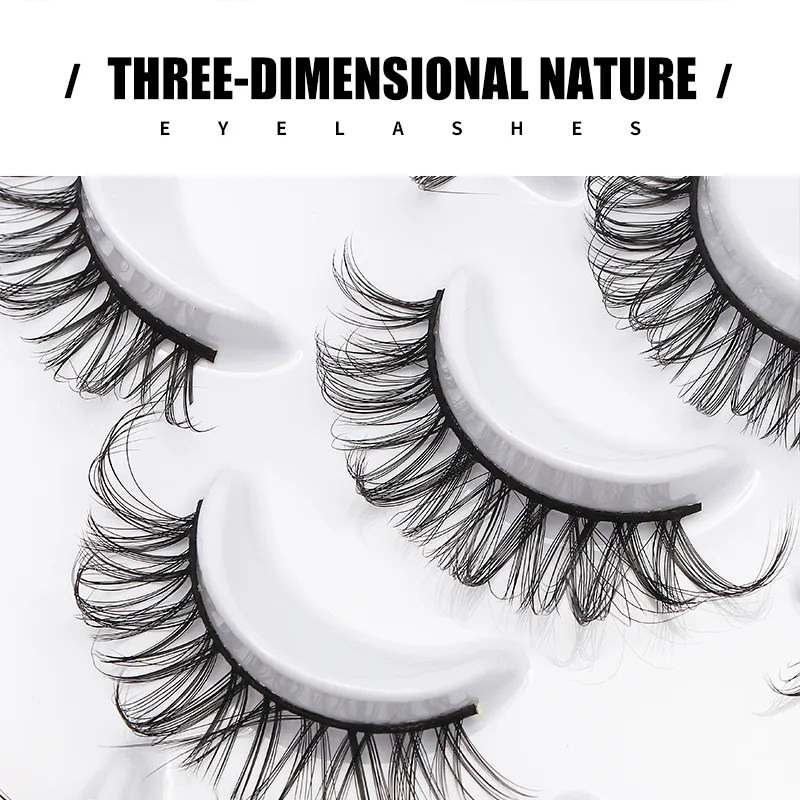 10 párů Russian DD Curl Bulk Fluffy Strip Lashes Přírodní měkké umělé řasy Opakovaně použitelné ručně vyrobené řasy pro každodenní a párty — image 5