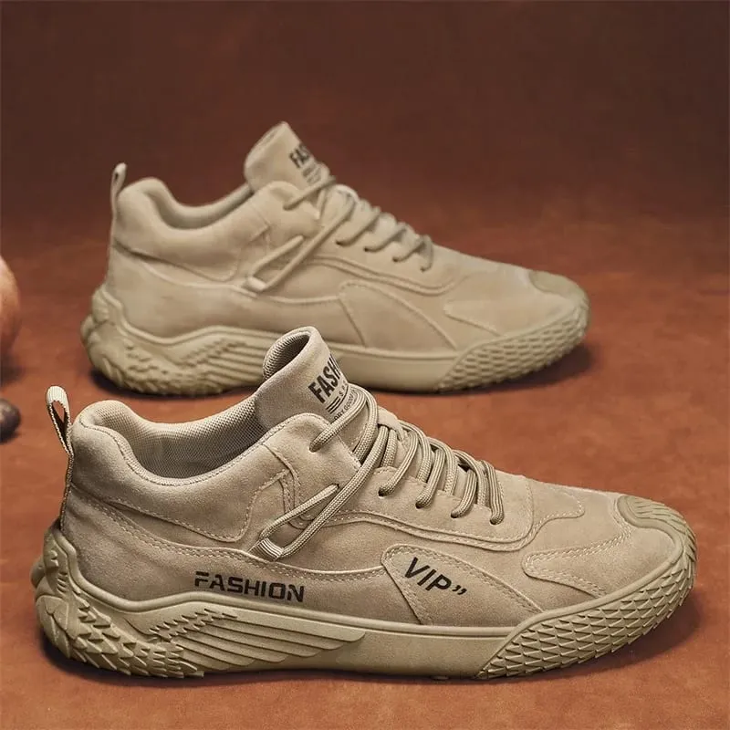 Spring New Men's Shoes Comfortable Casual Shoes Lightweight Trendy Versatile Solid Color Trendy Shoes Men's Sports Thick-Soled Sneakers — image 2