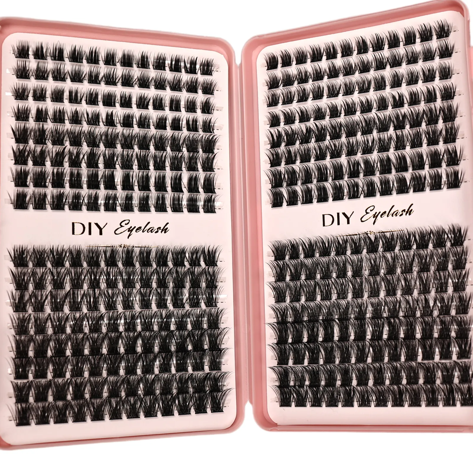 DIY Fluffy Individual Eyelash Clusters D Curl Mixed Length Segmented False Lashes Reusable Lash Book for Eye Makeup