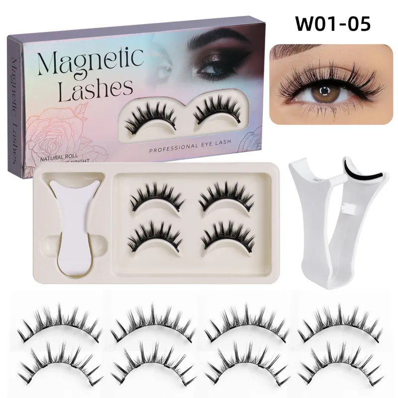 2Pairs Magnetic Eyelashes 3D Natural False Eyelash Reusable Easy Wear Eye Makeup Set Gluee-free Lashes — image 11