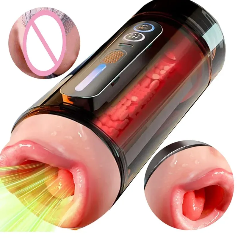 Automatic Male Double-Headed Penetration Realistic Channel Vibrating Deep Throat Vagina Voice Pocket Pussy Sex Toy Supplies 18+ — image 1