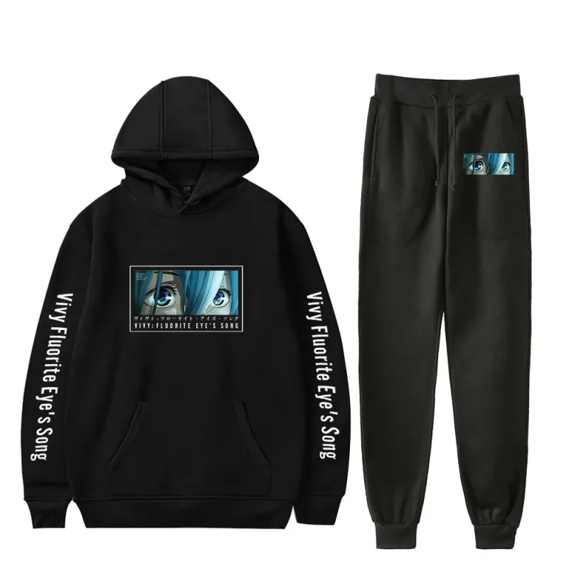 Harajuku Comfortable Vivy Fluorite Eye's Song Print Sweatshirt Sweatpants Hoodies+ Trousers Suit Boys/Girls 2 Piece Set Clothes — image 3