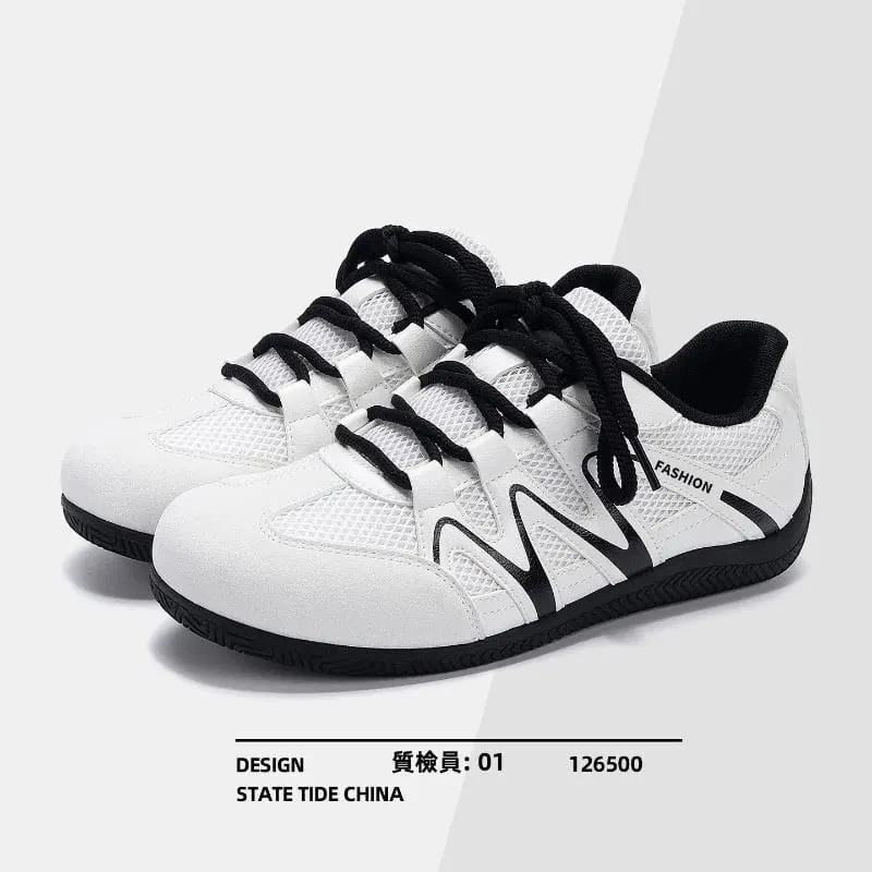 Men's Mesh Breathable Casual Sneakers Lace Up Flat Sole Fashion Sport Shoes Daily Walking Ladies Lightweight Athletic Footwear — image 2