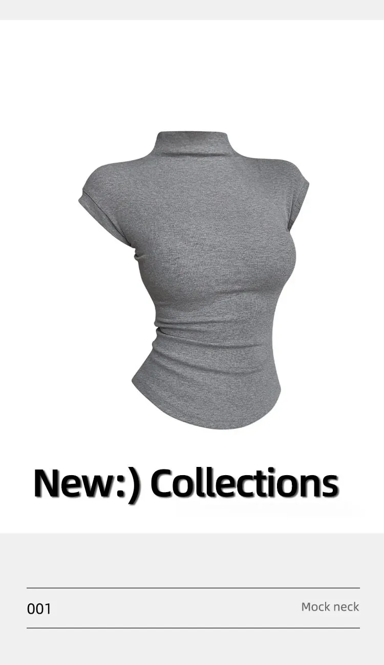 Women's Ribbed Cotton Short-Sleeve Commuter Top Stretchy Soft Minimalist Versatile Slim-Fit Breathable. — image 9
