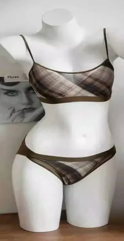 Women American Retro Plaid Intimates Set Thin Push Up Bra Anti Sagging Armpit Fat Support Comfort Everyday Wear — image 12