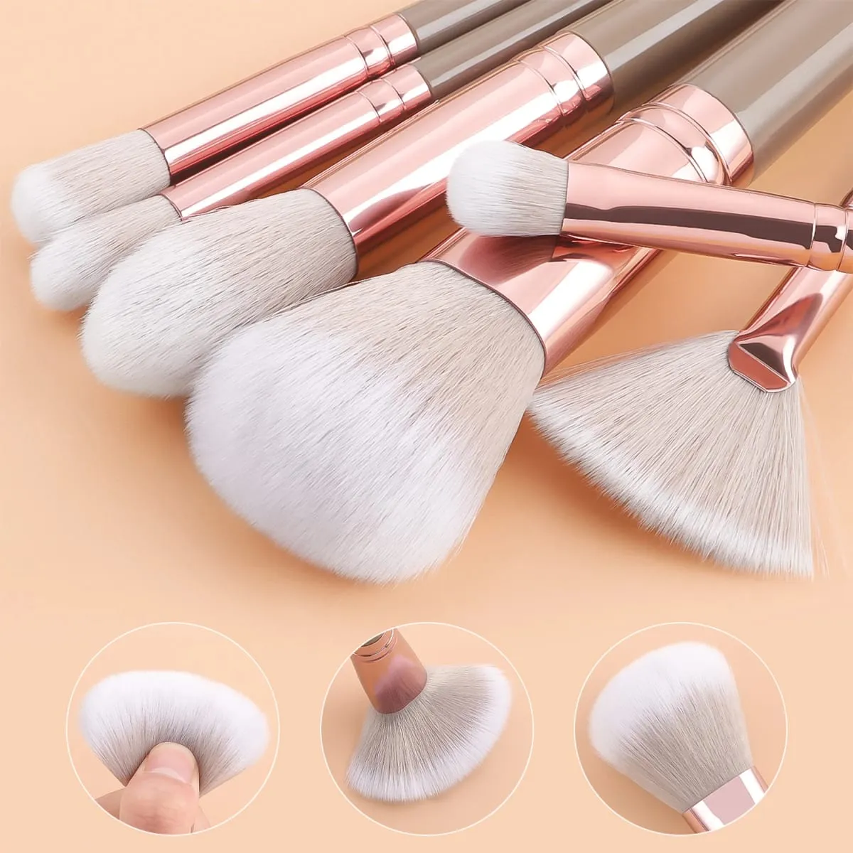 20 makeup brushes+3 round powder puffs+3 triangular powder puffs+3 beauty eggs+3 finger powder puffs+3 mini beauty eggs+1 washin — image 3
