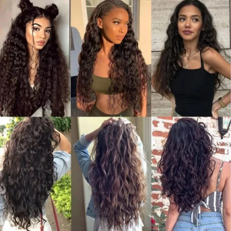 22Inch Synthetic Long Kinky Curly Hair High Temperature Corn Wave Hair Extension Clip in Fiber Hairpieces for Women