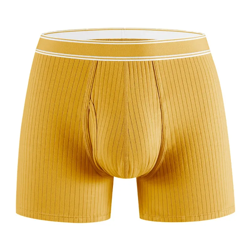 3PCS/Pack 100% Cotton Solid Striped Man Undrewear Lengthen Breathable Fitness Boxers Hombre Crotch Side Opening Men's Underpants — image 14