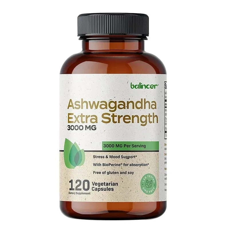 Natürliche Ashwagandha-Stress- und Stimmungslinderung, pflanzliche vegetarische KSM-66-Kapseln, Anti-Angst-Stresslinderung, Gehirngesundheit — image 10