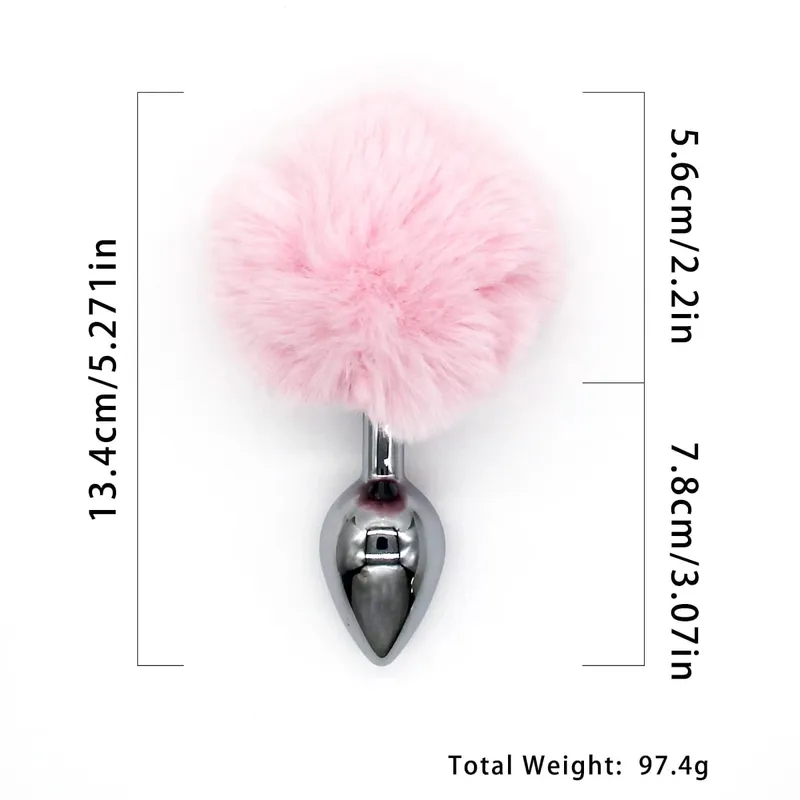 Metal Anal Plug with Long Fluffy Tail – Fox Tail Butt Plug for Cosplay Role Play BDSM Adult Toy — image 16