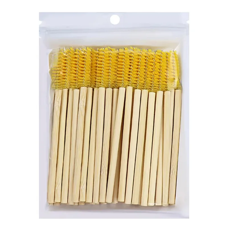 50Pcs Bamboo Handle Eyelash Brushes Mascara Wands Applicator Eye Lashes Extension Brush Eyebrow Spoolie Brushes Makeup Tool — image 12
