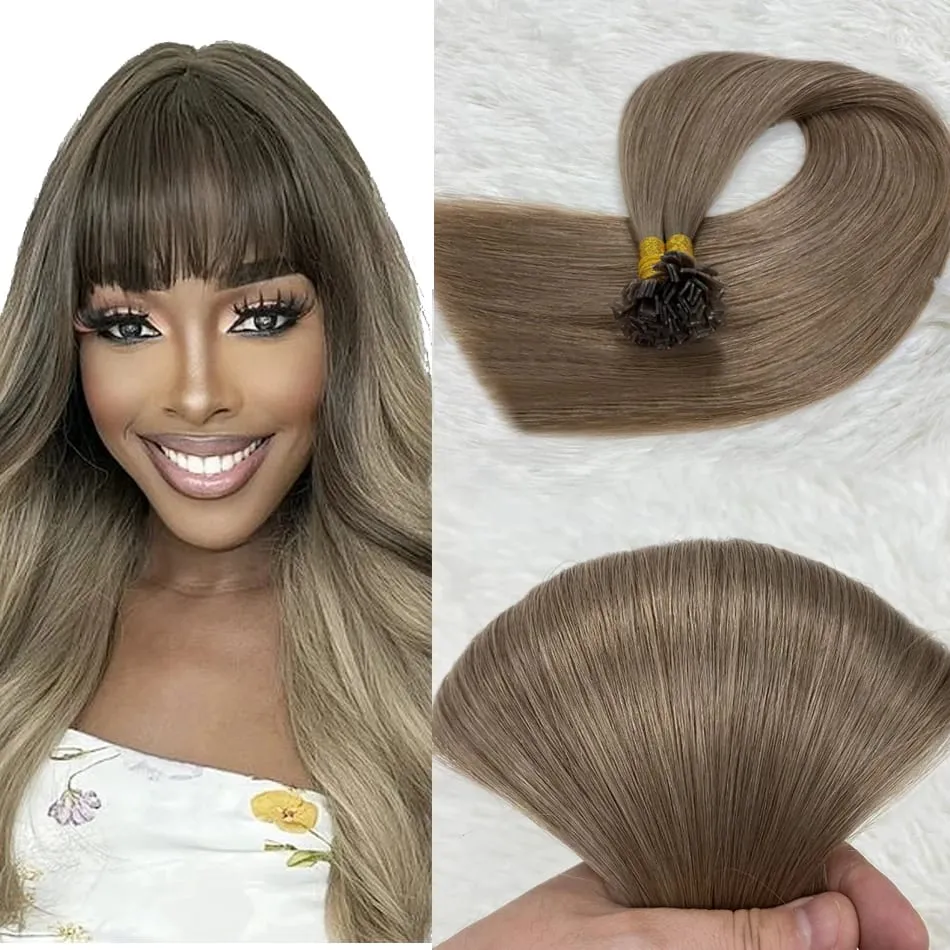 Remy Hair 30 Inch Real Remy Flat Tip Human Hair Extension Silky Straight Dark Brown Pre Bonded Keratin Fusion Hair 50 Strands — image 12