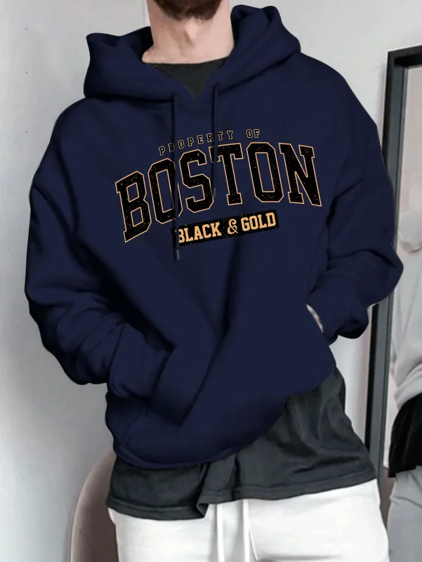 Men's hooded sweatshirt - American retro casual loose-fitting pullover shirt — image 7