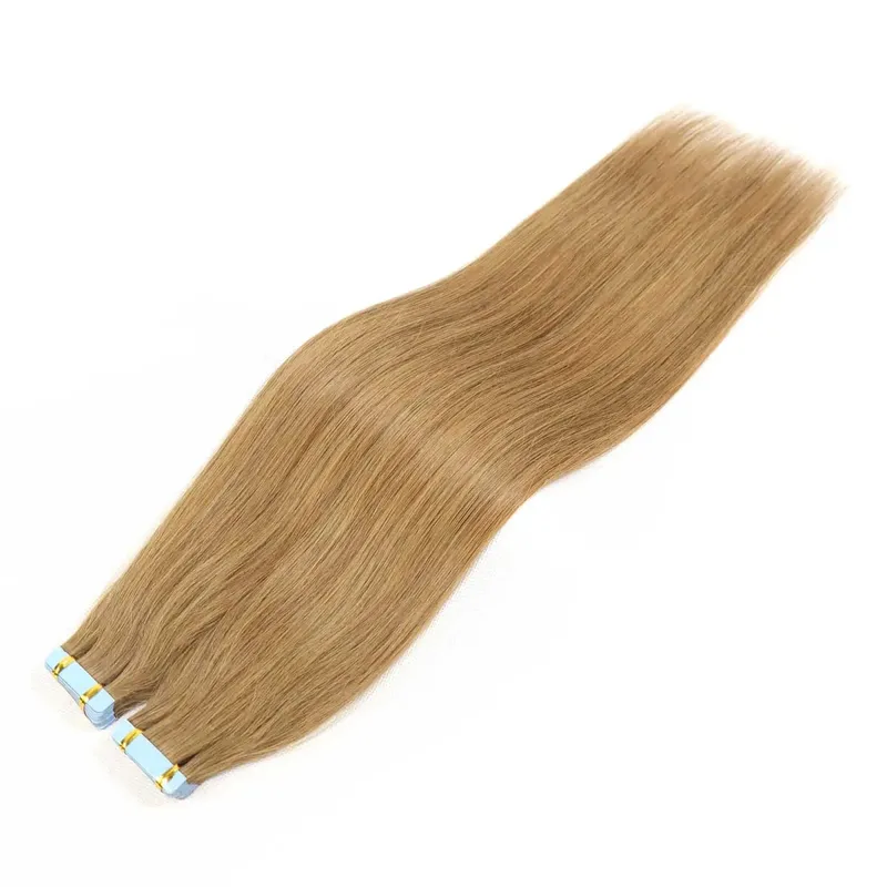 Honey Blonde Highlight Tape In Human Hair Extensions For Women Double Drawn Invisible Silky Straight Balayage Hair 20pcs/Pack — image 10