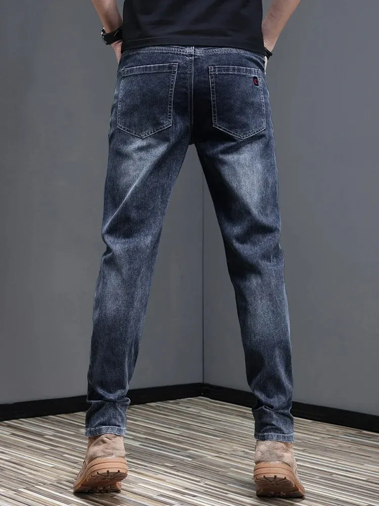 Men's New Stylish Embroidered Back Pocket Slim Fit Stretchy Jeans European Style Versatile Long Trousers — image 4