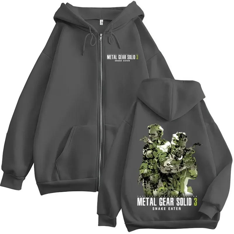 Game Metal Gear Solid 3 Snake Eater Naked Snake The Boss MGS3 Zipper Hoodies Men Women Fashion Zip Up Hooded Sweatshirts Jackets — image 5