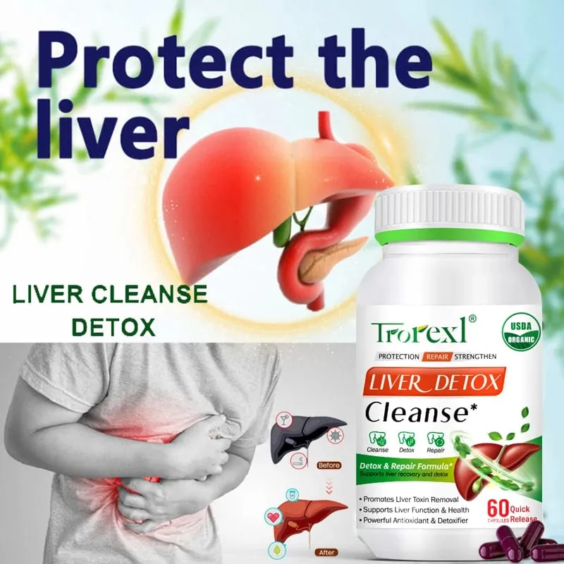 Leberreinigungs-Detox-Kapseln Gesundheit Leberunterstützung Darmreinigung Reparaturpillen Verhindern Sie Leberzirrhose Fettleber Natürliche Kräuter — image 3