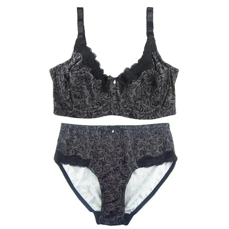 Mierside D0295 Hot Fashion Plus size Bra Set No Padding Lingerie For Women Sexy 34/36/38/40/42/44/46 C-D-DD-DDD(E)-F-G — image 5
