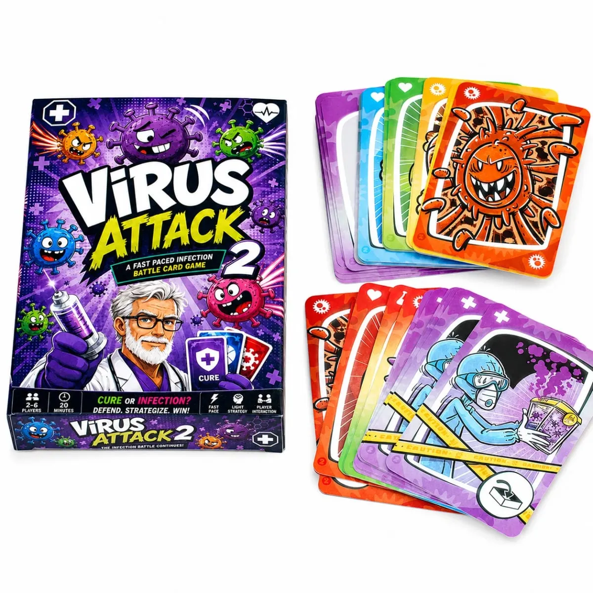 Spanish card game Attack Fast Paced Infection Battle Card Game Collect Healthy Organs Use Medicine Build Immunity — image 5