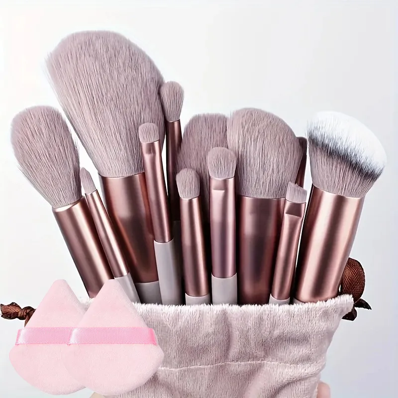 13Pcs Makeup Brushes Tool Set Cosmetic Powder Eye Shadow Foundation Blush Blending Beauty Make Up Brush For Makeup Starters Gift — image 1