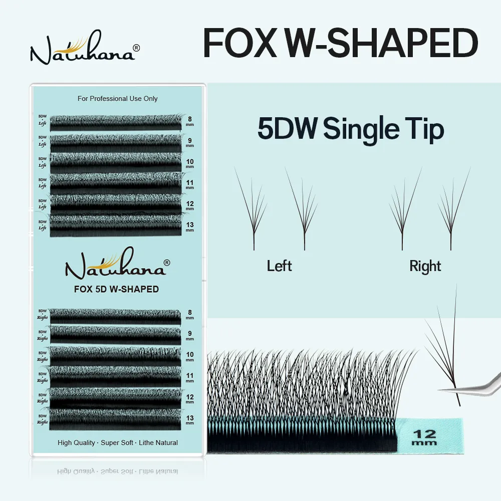 FOX 3D~5D W-Shaped Eyelash Extension Cat Eye Long Tail Premium Natural Lightweight Volume Fox Eye Lashes Makeup Tool — image 2