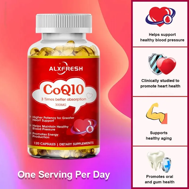 Alxfresh CoQ10 300 mg - 3x absorptie | 120/60 portie | Co-enzym Q-10 | Niet-GMO glutenvrij veganistisch | Dieetvitaminessupplement — image 2