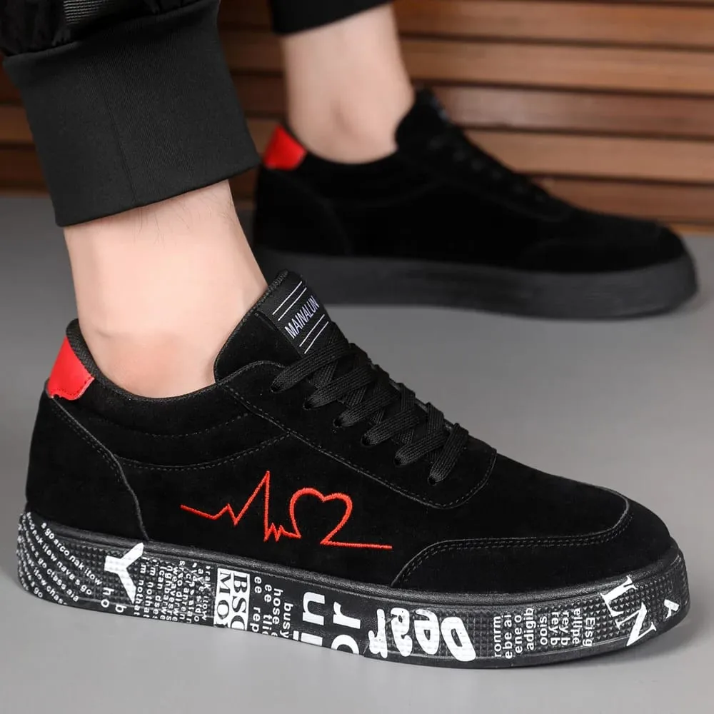 Men's lightweight casual sneakers. Everyday outdoor running and skate shoes for men. Colors: black and red. Sizes: 39 to 48. — image 6