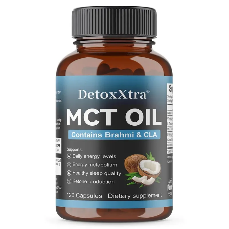 MCT Oil Capsules Natural Clean Energy & Cognitive Focus Supplement Clarity Brain & Body Gut Wellness Support Non-GMO