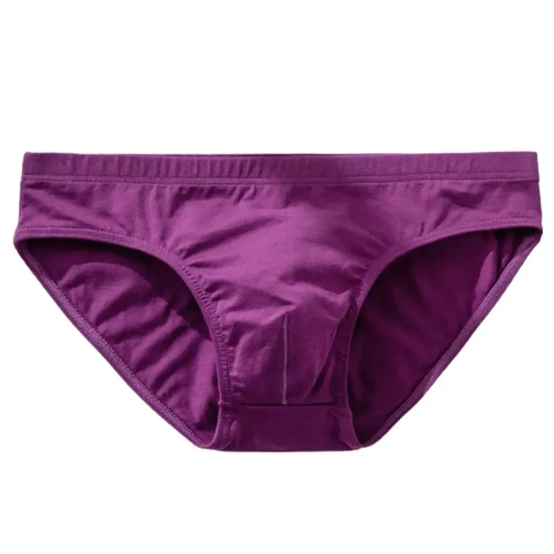 Cotton Briefs Adult Man Briefs Stretchy Breathable Solid Color Male Underwear Low Waist Cotton Underpants Plus Size Men Cotto