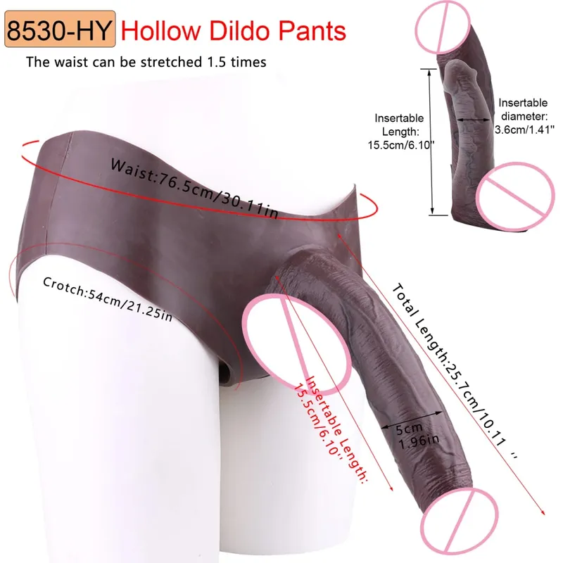 9.65‘’ Large Penis Sleeve насадка на член Pants 18+ Men Sex Toy Wearable Soft Realistic Hollow Dildo Panties Adult Supplies — image 26