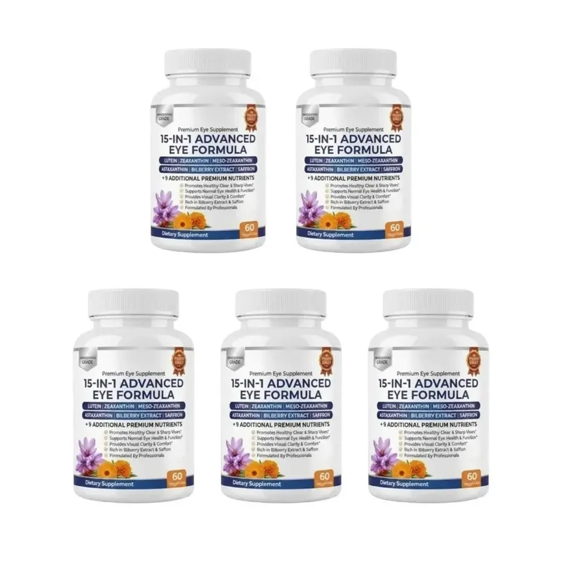 Premium 15-in-1 Advanced Eye Formula with Lutein Zeaxanthin Astaxanthin Bilberry & Saffron Supports Eye Wellness 60 Capsules — image 12