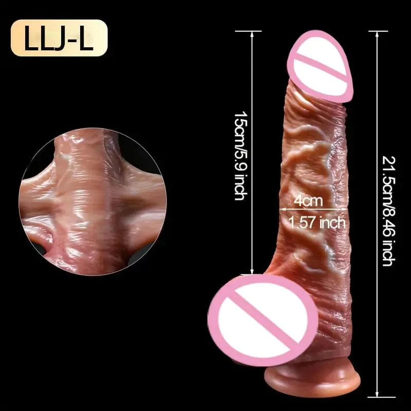 Wearable Realistic Strapon Dildo Skin Testicles Sliding Anal Vagina Sexy Adult Masturbation Big Penis For Women Dildos Sex Toys — image 8