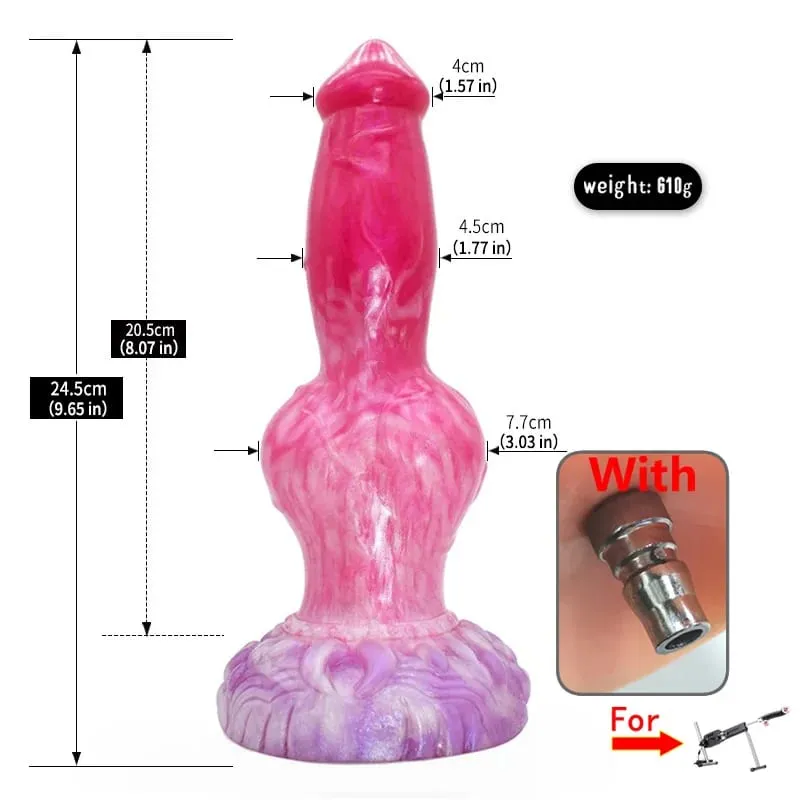 DIY Attachements Dog Knot Dildo With 3XLR Adapter Liquid Silicone Large Penis Anal Plug Sex Toys Quick Air Vac-U-Lock Connector