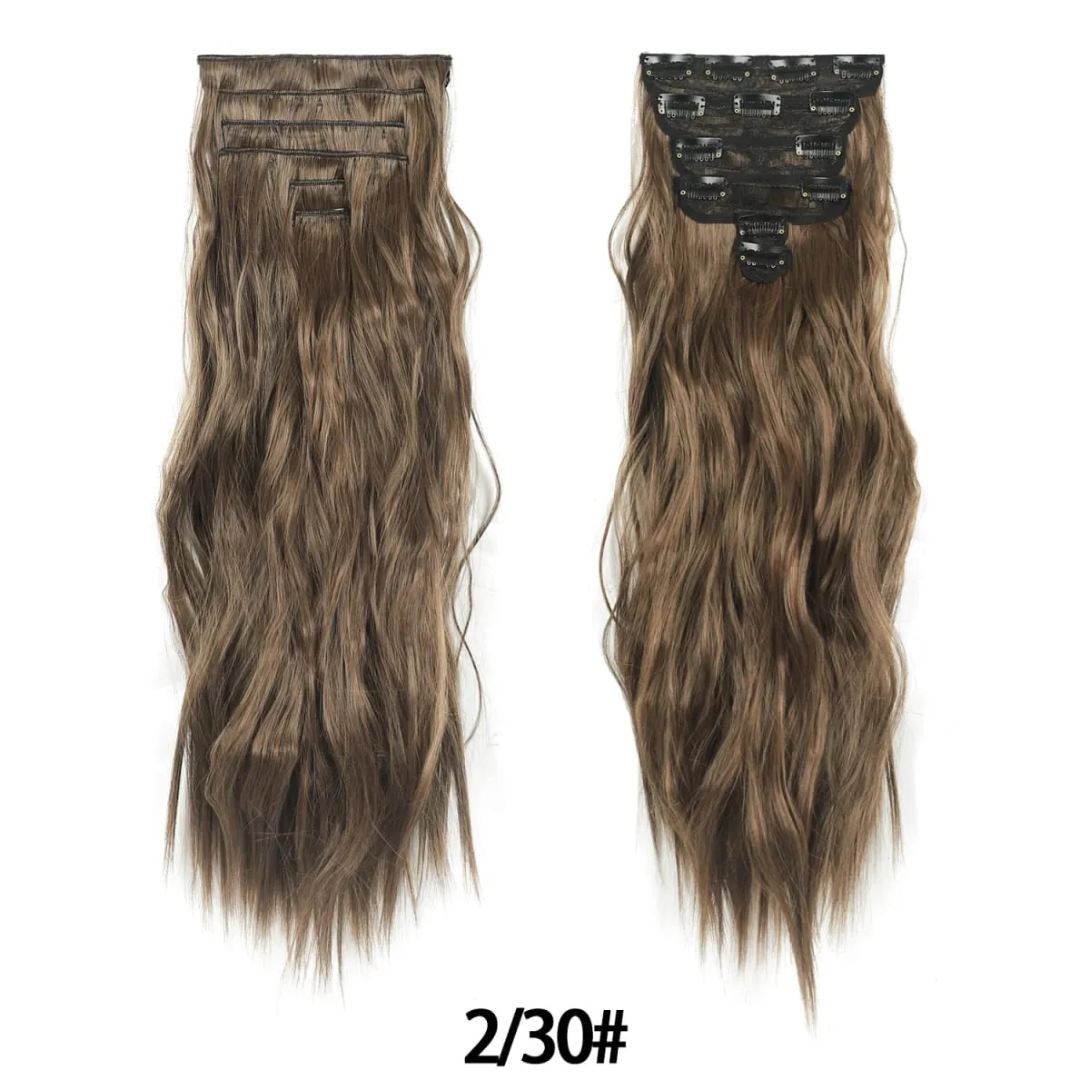 Clip in Hair Extensions 6PCS Thick Synthetic Hair Long Beach Waves hair Invisible Lace Weft Natural Soft Hairpieces for Women — image 9