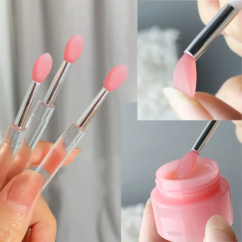 Silicone Lip Mask Brushes (Transparent/Pink)- Portable Lip Scrub Applicator Soft Silicone Tip for Lip Balm/Lip Mask — image 3