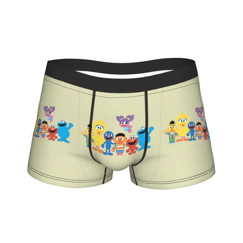 S-Sesames Streets Tango Elmo & Grover Pakaian Dalam Lelaki Seluar Pendek Seluar Dalam Lucu Boxershorts Kualiti Customs Seluar Dalam Besar