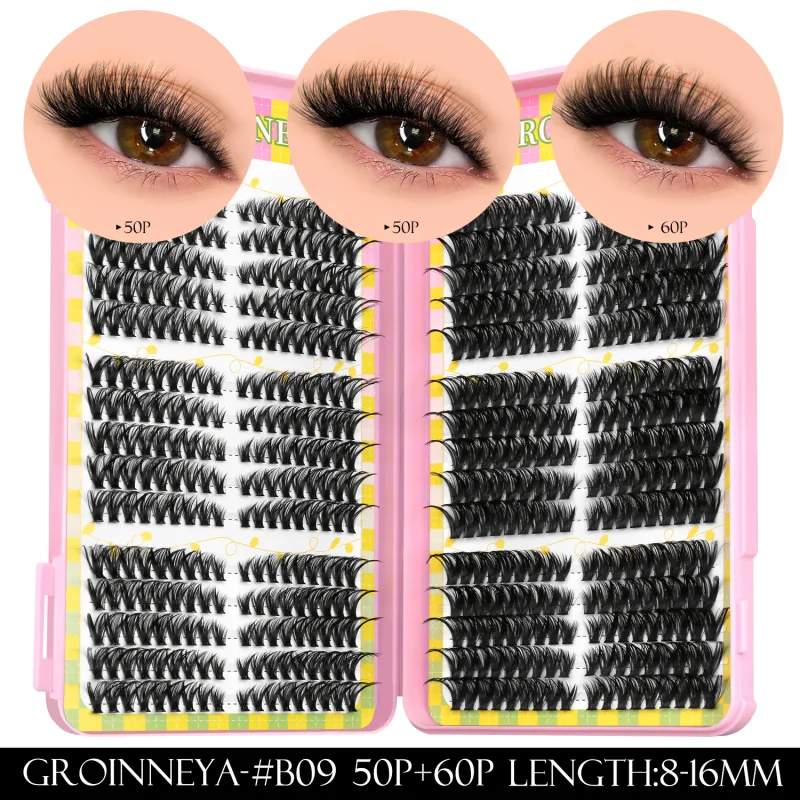 Lash Clusters 540pcs 60D+100D Eyelashes Extensions 2style Mixed Lash Book Fluffy Cat Eye Eyelashes False Lashes Makeup