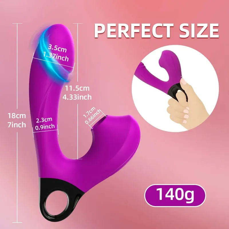 2-in-1 Sucking Vibrator Dildo G-Spot Nipple Sucking Clitoral Vaginal Penetration Sex Toys Female Pussy Massage For Couples Sex