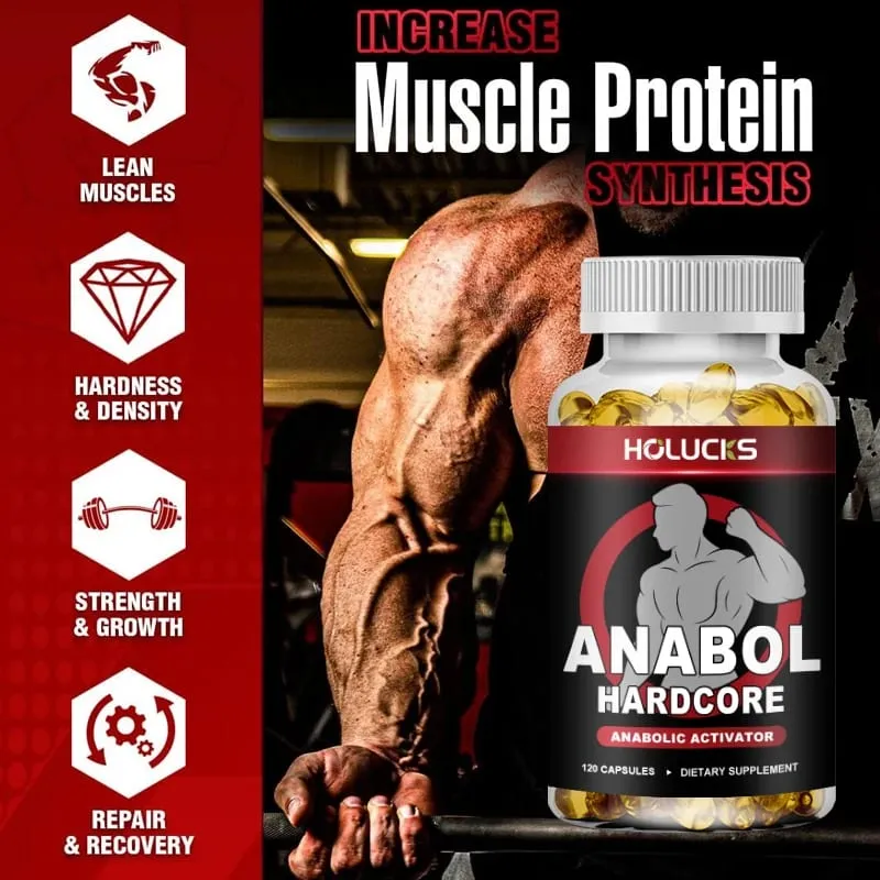 Anabol Hardcore Supplement Boost Workout Energy Muscle Growth & Protein Synthesis Balances Men Hormones — image 5